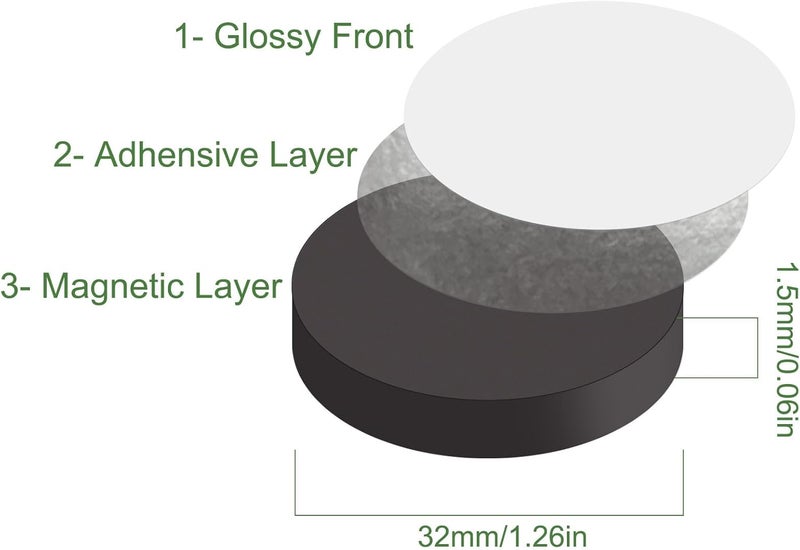 Evemodel Miniature Magnetic Self-adhensive Round Bases for Wargames Flexible Sticky Magnets (Round 32mm-70pcs) - Image 5
